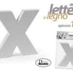 LETTERA X LEGNO TAVOLO MURO MDF BIANCO ALFABETO DECORAZIONE FRASE FRASI 10 cm