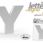 LETTERA Y LEGNO TAVOLO MURO MDF BIANCO ALFABETO DECORAZIONE FRASE FRASI 10 cm