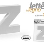 LETTERA Z LEGNO TAVOLO MURO MDF BIANCO ALFABETO DECORAZIONE FRASE FRASI 10 cm