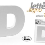 LETTERA D LEGNO TAVOLO MURO MDF BIANCO ALFABETO DECORAZIONE FRASE FRASI 15 cm