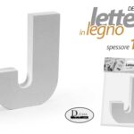 LETTERA J LEGNO TAVOLO MURO MDF BIANCO ALFABETO DECORAZIONE FRASE FRASI 15 cm
