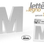 LETTERA M LEGNO TAVOLO MURO MDF BIANCO ALFABETO DECORAZIONE FRASE FRASI 15 cm