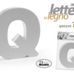 LETTERA Q LEGNO TAVOLO MURO MDF BIANCO ALFABETO DECORAZIONE FRASE FRASI 15 cm