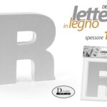 LETTERA R LEGNO TAVOLO MURO MDF BIANCO ALFABETO DECORAZIONE FRASE FRASI 15 cm