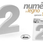 NUMERO 2 DUE DECORAZIONE TAVOLO COMPOSIZIONE FRASE LEGNO MDF BIANCO 15 cm