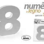 NUMERO 8 OTTO LEGNO MDF BIANCO DECORAZIONE TAVOLO COMPOSIZIONE FRASE 15 cm