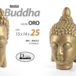 TESTA BUDDHA BUDDA ORO COLOR STATUA DECORATIVA CERAMICA DESIGN ZEN CASA 25 CM