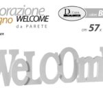 PANNELLO DA PARETE TAVOLO DECORATIVO LEGNO CLASSICO MODERNO BIANCO WELCOME 57*15