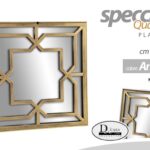 SPECCHIO QUADRATO ORO ANTICATO PARETE MOBILI ARMADIO BAGNO SPECCHIETTO 25 CM
