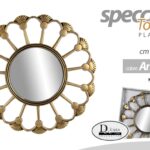 SPECCHIO DA PARETE TONDO BAGNO LETTO ORO BRONZO ANTICATO CLA VINTAGE RETRò 35 CM