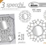 SET 3 SPECCHI PARETE DECORATIVI ANTIC SPECCHIO LIBERA INSTALLAZIONE 25-35cm
