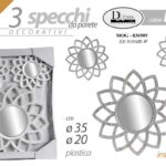 SET 3 SPECCHI PARETE DECORATIVI ANTIC SPECCHIO LIBERA INSTALLAZIONE GIRA 25-35cm