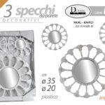 SET 3 SPECCHI PARETE DECORATIVI ANTIC SPECCHIO LIBERA INSTALLAZIONE 25-35cm PIL