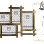 PORTAFOTO MULTIPLO DA PARETE CORNICE ANTICATA BRONZO ORO 4 FOTO PLAST 43*31 CM