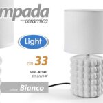 LAMPADA LUMETTO ABAT JOUR DA TAVOLO SCRIVANIA COMODINO CERAMICA MODERNA 33*18 cm