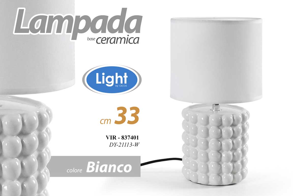 8025569837401 LAMPADA LUMETTO ABAT JOUR DA TAVOLO SCRIVANIA COMODINO CERAMICA MODERNA 33*18 cm - immagine 1