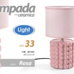 LUMETTO LAMPADA DA TAVOLO ABAT JOUR CERAMICA MODERNA COLOR PINK ROSA 33*10 CM