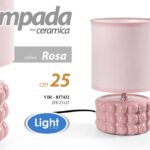LUMETTO LAMPADA DA TAVOLO ABAT JOUR CERAMICA MODERNA COLOR PINK ROSA 25*14 CM