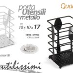 PORTAPOSATE UTENSILI DA TAVOLA CUCINA METALLO PORTA POSATE NERO BIANCO 17*10cm
