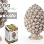 PIGNA ANTICATA STIL SICILIA CERAMICA BOMBONIERA BEIGE CREMA SEGNAPOSTO 17*11 cm