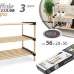 SCAFFALE MODULARE BASSO 3 RIPIANI PORTA SCARPE BAGNO INGRESSO MODERNO 56*28*h50