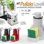 Set pulizia lavello Organizer dispenser spazzola porta spugna cucina ass 23 cm