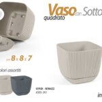 VASO PIANTE GRASSE FIORI SEMI VIVAI IN PLASTICA CON SOTTOVASO QUADRO ASS 8*7 cm