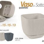VASO PIANTE GRASSE FIORI SEMI VIVAI PLASTICA SOTTOVASO QUADRO 1,8LT ASS. 15*13cm