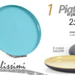 PIATTO PIANO TONDO BUFFET DOLCE TORTA APERITIVI CATERING MODERNO COLOR 25cm