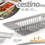 Cestino scola verdura frutta per lavello cucina cesto plastica ass 45x16 cm