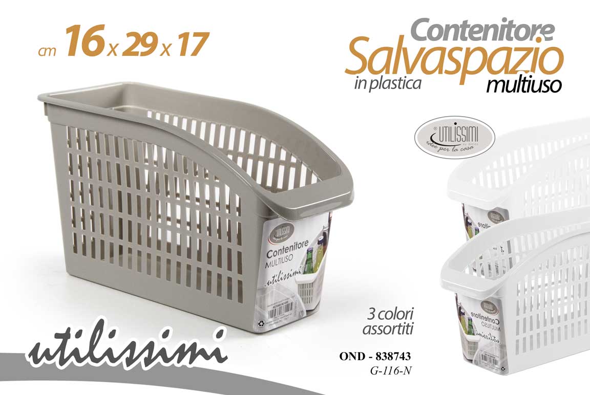 8025569838743 Organizer contenitore dispensa salvaspazio cucina plastica ass 16*29*17 cm - immagine 1