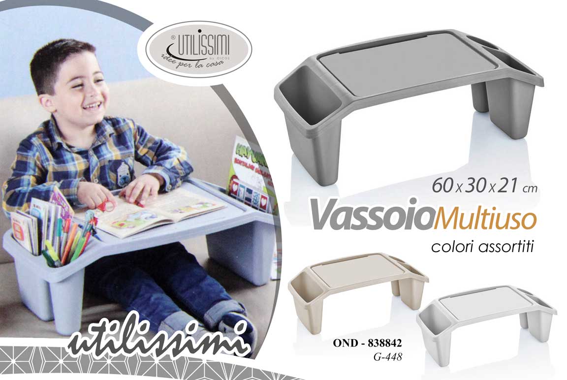 8025569838842 VASSOIO TAVOLINO COLAZIONE PRANZO LETTO DIVANO COMPITI BAMBINI 60*30*21cm - immagine 1