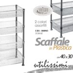SCAFFALE MOBILE PORTA OGGETTI FRUTTA CUCINA BAGNO INGRESSO MOBILETTO 80*40*30 cm