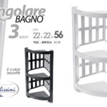 MENSOLA ANGOLARE DOCCIA VASCA BAGNO ANGOLO PORTA OGGETTI ACCESSORI 3 RIP 56*22cm