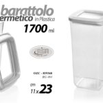 BARATTOLO ACRILICO TONDO FRIGO PASTA CEREALI CUCINA MULTIUSO 1700ML 11*23 CM