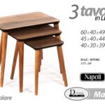 SET TRIS TAVOLINI TAVOLO PIEDI LEGNO SALOTTO MARRONE MODERNO Ø60-45-40