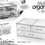 Organizer makeup 3 cassetti porta trucchi gioielli bijoux acrilico ass 23x15 cm