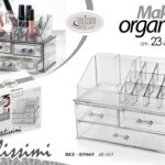 Organizer makeup con cassetti porta trucchi pennelli rossetti acrilico ass 23x18