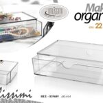 Organizer makeup 2 cassetti porta trucchi gioielli bijoux acrilico ass 22x12x4