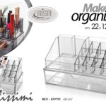 Organizer makeup con cassetto porta trucchi pennelli rossetti acrilico ass 22x14 cm