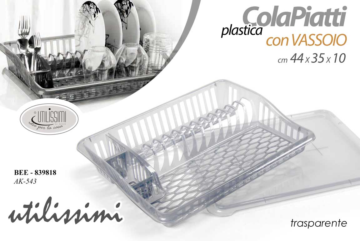8025569839818 Scolapiatti vassoio antigoccia colapiatti cucina lavello plastica ass 44x35 cm - immagine 1
