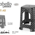 SGABELLO MULTIUSO PLASTICA CASA CAMERETTA GIARDINO PIC NIC COLORI VARI h 45 cm