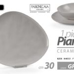 Piatto piano tondo ceramica grigio design moderno cucina tavola elegante 30 cm