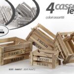 4 CASSETTE PORTA OGGETTI PIANTA TAVOLA VASO CASA GIARDINO ASSORT 41/36/31/26 cm