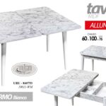TAVOLO ALLUNGABILE BIANCO MARMO LEGNO MDF SALVASPAZIO TAVOLINO 60/120*100*h75 cm