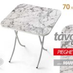 TAVOLO PIEGHEVOLE SALVASPAZIO CAMERA SCRIVANIA LEGNO COLOR MARMO BIANCO 70*h75CM