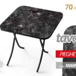 TAVOLO PIEGHEVOLE SALVASPAZIO CAMERA SCRIVANIA LEGNO COLOR MARMO NERO 70*h75CM