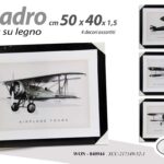 QUADRO STAMPA SU TELA Canvas Biplano AEREO VINTAGE BIANCO E NERO ASSOR 50*40 CM