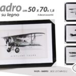 QUADRO STAMPA SU TELA Canvas Biplano AEREO VINTAGE BIANCO E NERO ASSOR 50*70 CM