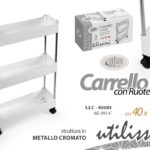 CARRELLO MULTIUSO SLIM CASA UFFICIO PARRUCCHIERE ESTETISTA RUOTE 60*40*13 CM